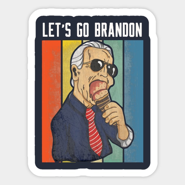 lets go brandon vintage Sticker by coronagilo